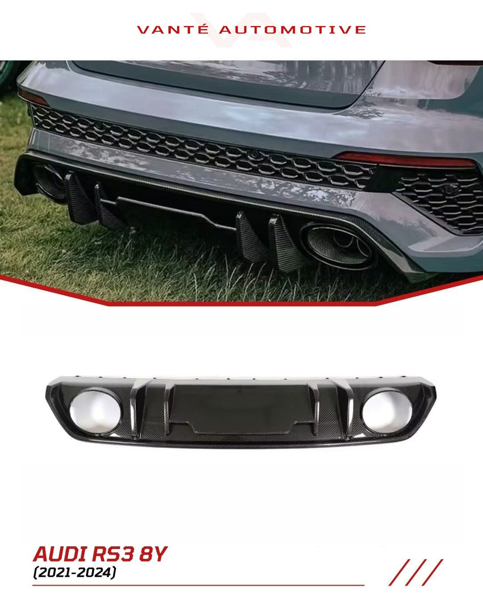 Audi RS3 8Y 2021+ Carbon Fiber Rear Diffuser Kit