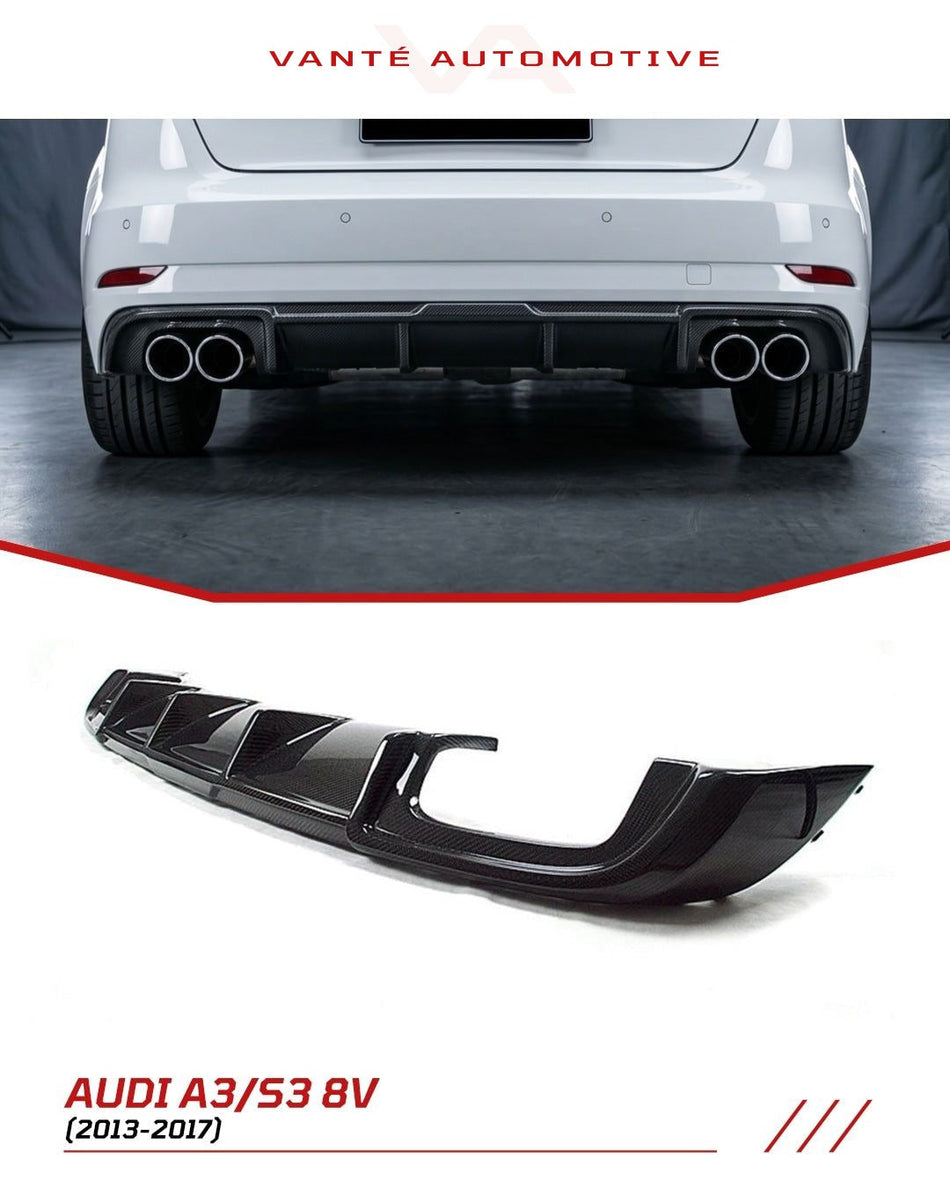 Audi A3 Sportback 8V.5 Carbon Fiber Rear Diffuser