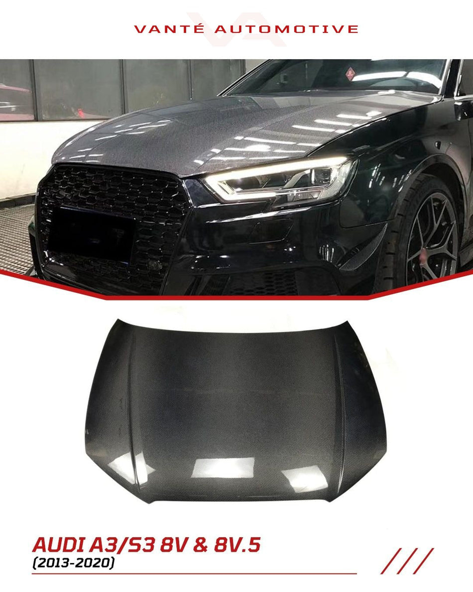 Audi A3/S3 8V and 8V.5 Carbon Fiber Hood Bonnet