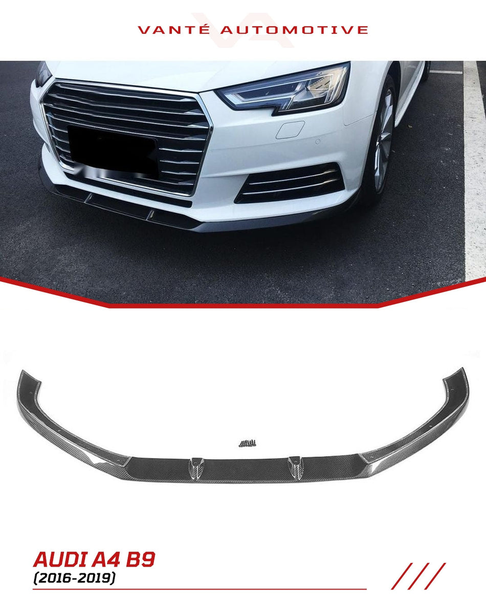 Audi A4 B9 Carbon Fibre Front Bumper Lip Splitter