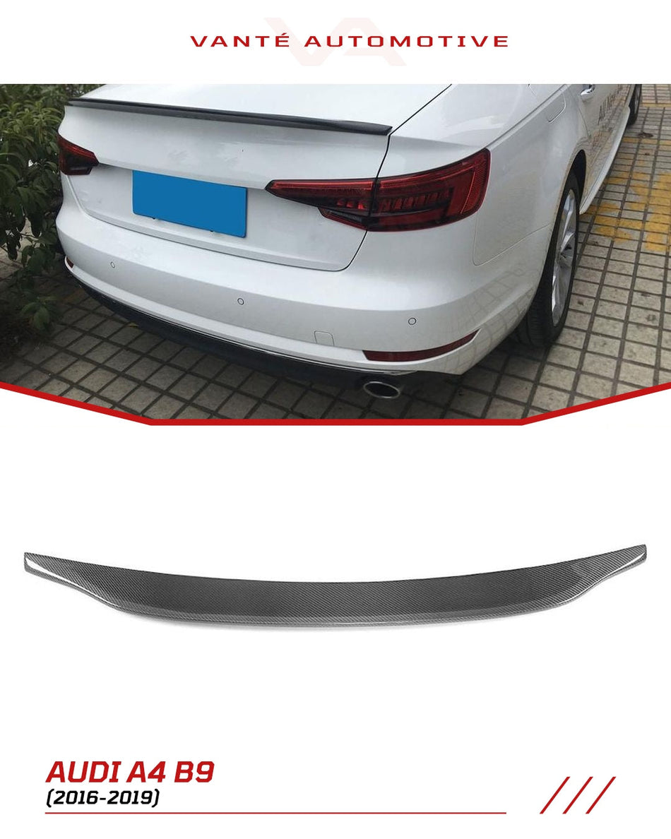 Audi A4 B9 Carbon Fibre Rear Trunk Spoiler Lip