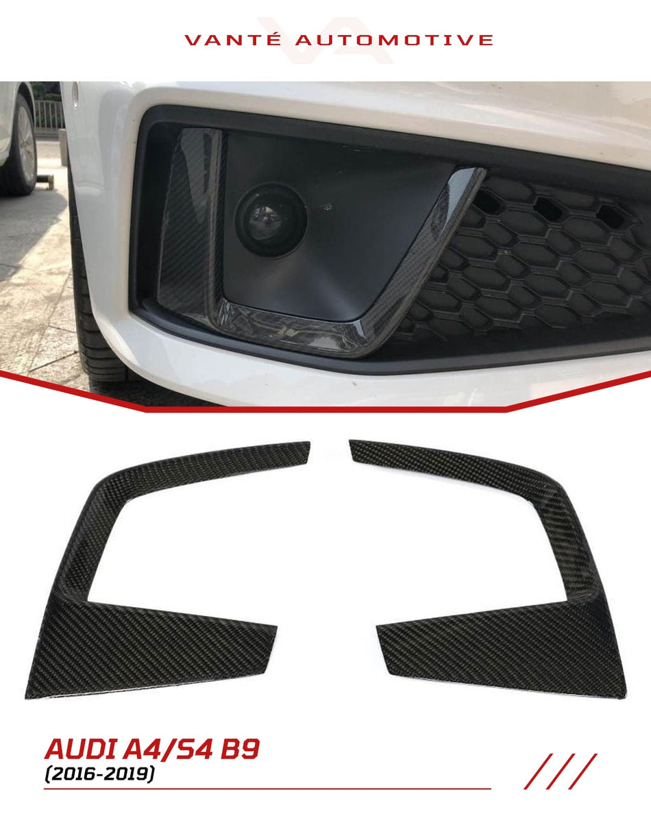 Audi A4 S-Line/S4 B9 Carbon Fibre Front Fog Lamp Vent Trims