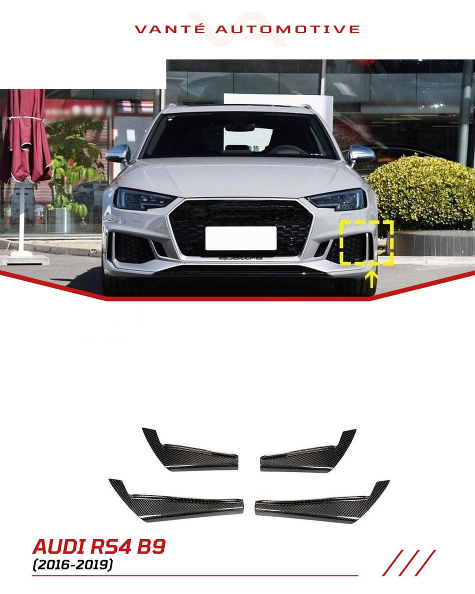 Audi RS4 B9 Carbon Fibre Front Bumper Canards