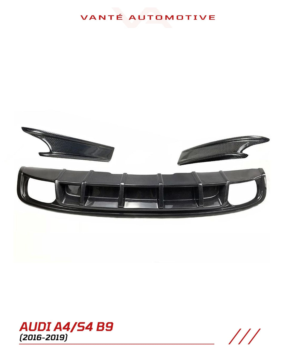 Audi S4 B9 Carbon Fibre Rear Bumper Diffuser with Splitter