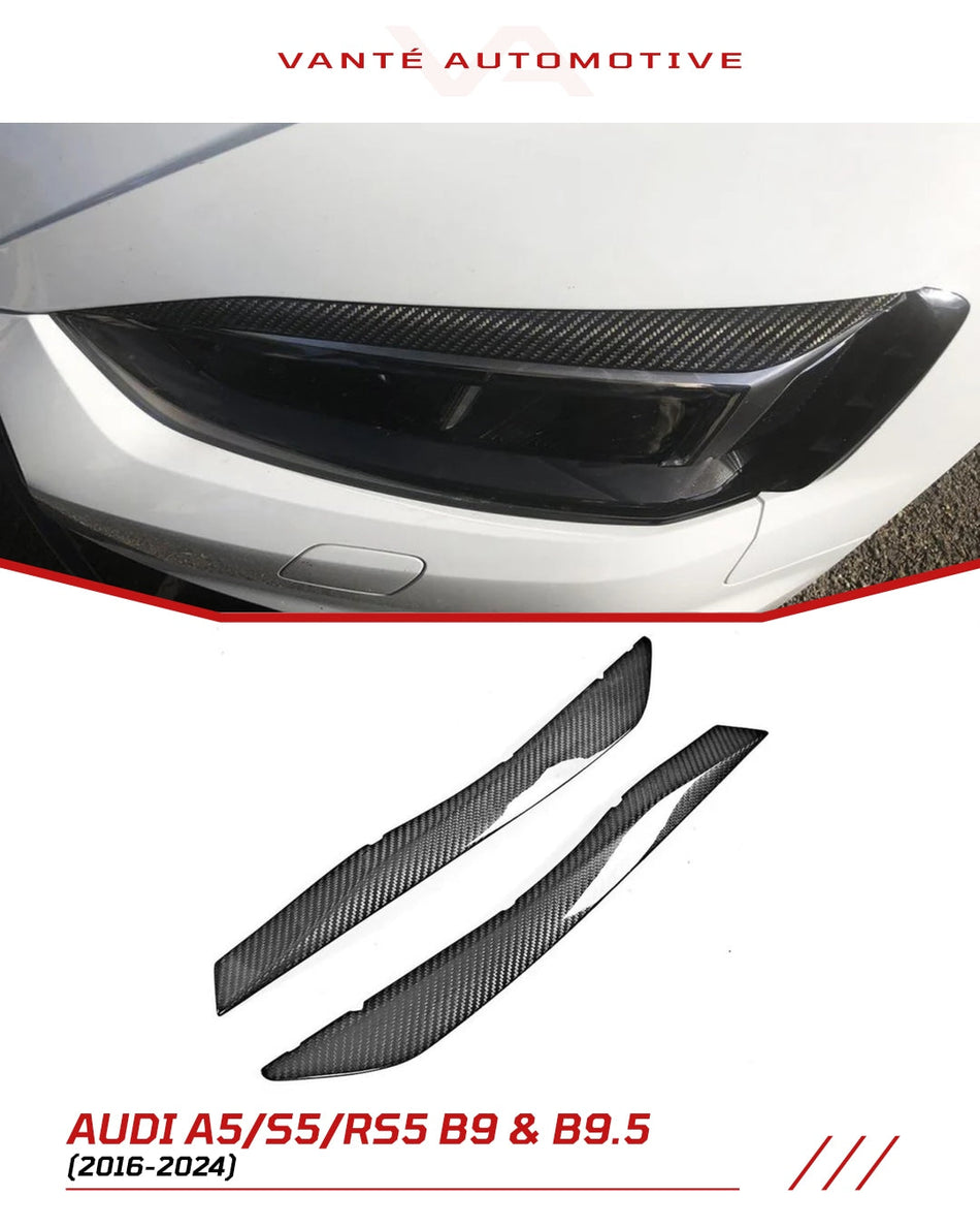 Audi A5 S5 RS5 B9 and B9.5 Dry Carbon Fibre Headlight Eyebrows