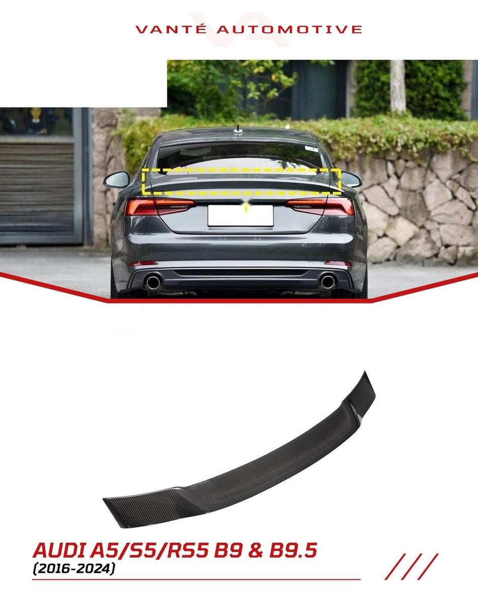 Audi A5 S5 B9 and B9.5 Carbon Fibre Rear Boot Spoiler