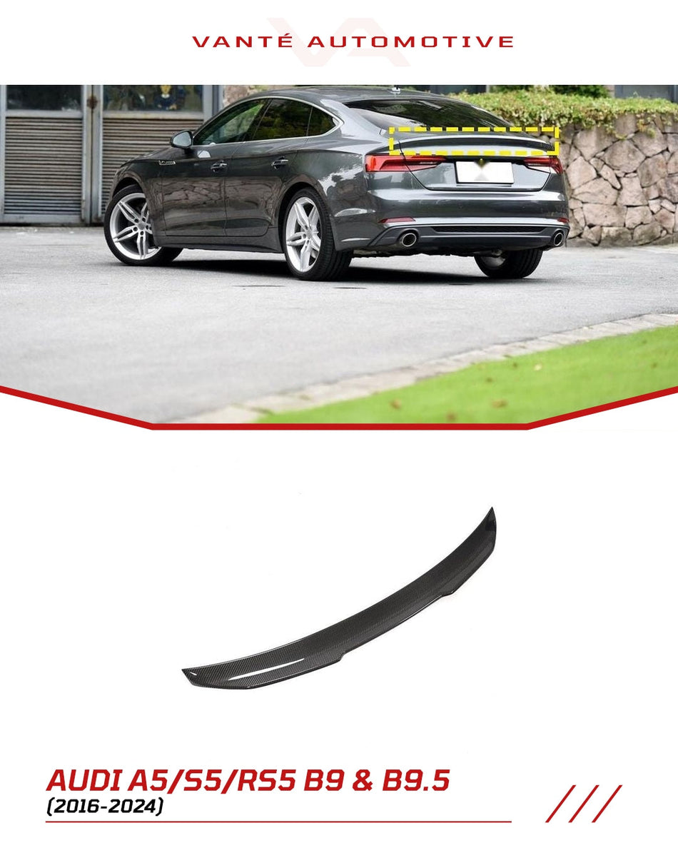 Audi A5 S5 RS5 B9 and B9.5 Carbon Fibre Rear Boot Spoiler Lip