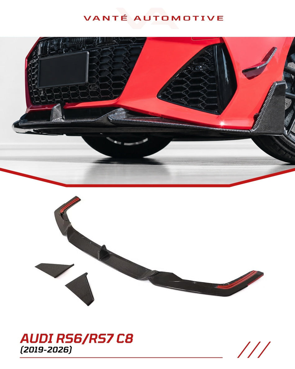 Audi RS6/RS7 C8 Carbon Fiber Front Splitter Lip V2
