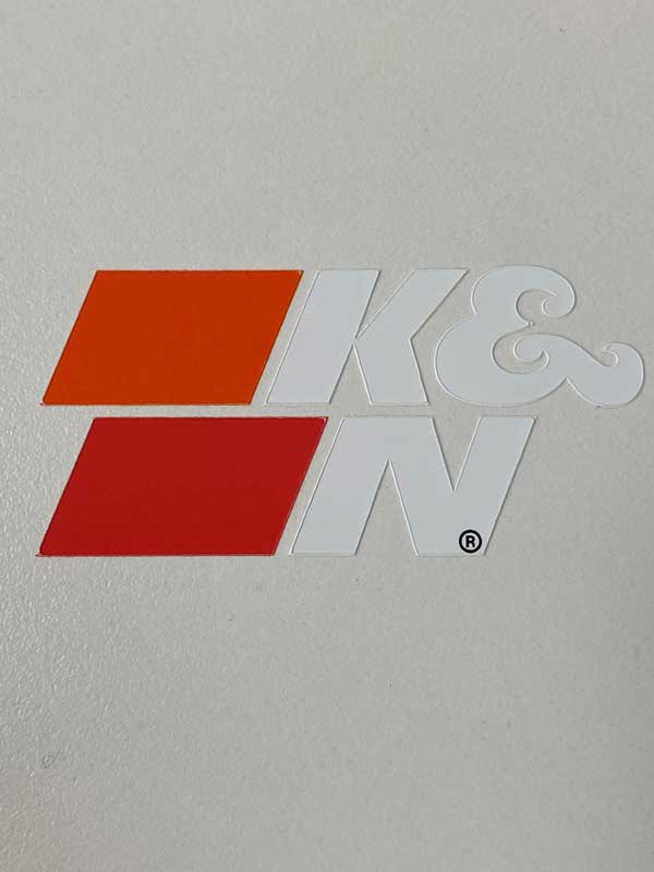 K&N Decal; Die Cut,   2.57" x 1.25", White (89-0018-1)