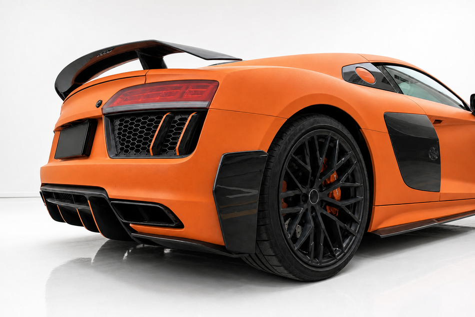 Audi R8 4S Carbon Fiber Rear Bumper Blades Fins