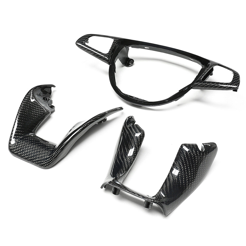 MERCEDES AMG CARBON FIBRE STEERING WHEEL TRIM-Accessories-CT CARBON-CT Carbon - High-quality carbon fiber and gloss black aerodynamic parts for premium sports and luxury vehicles.