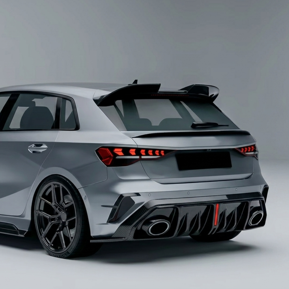 Audi RS3 8Y.5 Facelift Carbon Fibre Rear Diffuser With LED