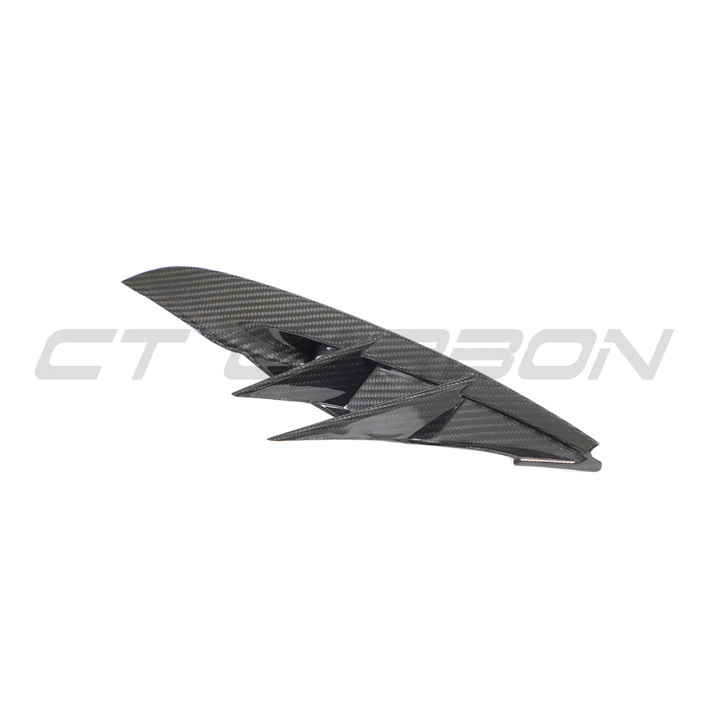 TOYOTA SUPRA 2019+ A90 CARBON FIBRE FRONT BUMPER VENT TRIM-Accessories-CT CARBON-CT Carbon - High-quality carbon fiber and gloss black aerodynamic parts for premium sports and luxury vehicles.
