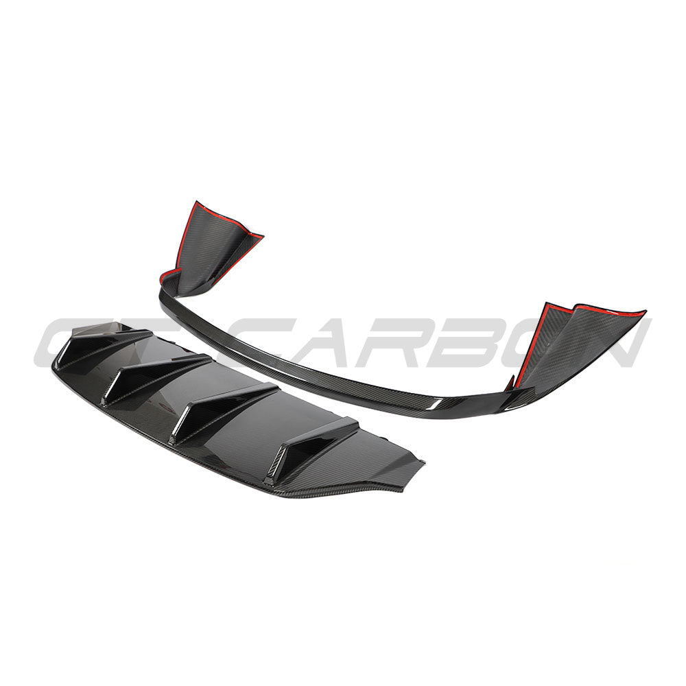 PORSCHE TAYCAN / TAYCAN 4 / TAYCAN 4S / TAYCAN GTS 2019+ CARBON FIBRE DIFFUSER-Diffuser-CT CARBON-CT Carbon - High-quality carbon fiber and gloss black aerodynamic parts for premium sports and luxury vehicles.