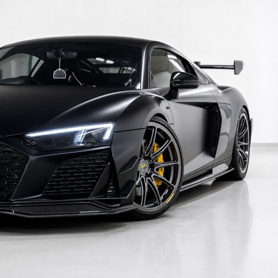 Audi R8 4S FL Carbon Fiber Front Bumper Canards V2