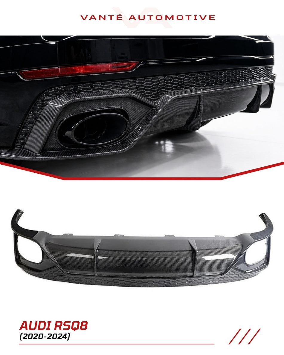 Audi RSQ8 4M Carbon Fiber Replacement Rear Bumper Diffuser