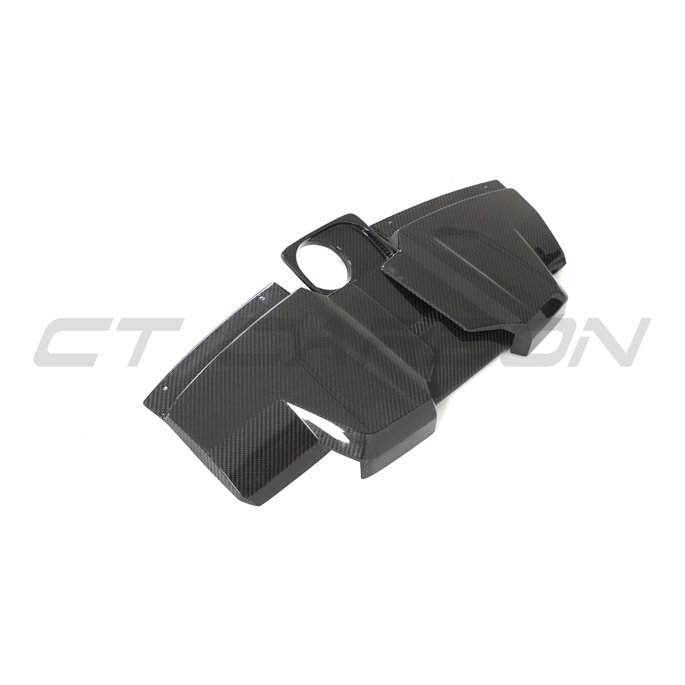 AUDI R8 COUPE 2015-2024 CARBON FIBRE ENGINE & AIR BOX COVER-Accessories-CT CARBON-CT Carbon - High-quality carbon fiber and gloss black aerodynamic parts for premium sports and luxury vehicles.