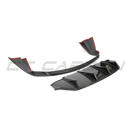 PORSCHE TAYCAN / TAYCAN 4 / TAYCAN 4S / TAYCAN GTS 2019+ CARBON FIBRE DIFFUSER-Diffuser-CT CARBON-CT Carbon - High-quality carbon fiber and gloss black aerodynamic parts for premium sports and luxury vehicles.