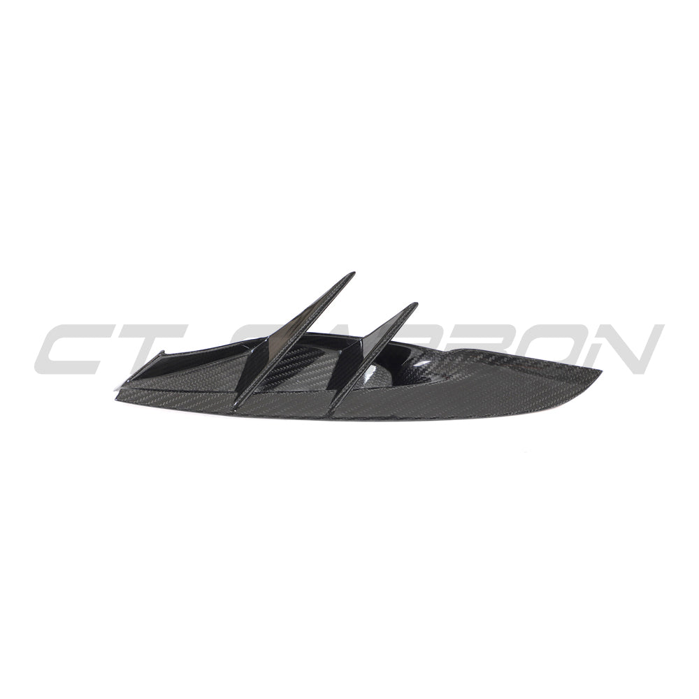 TOYOTA SUPRA 2019+ A90 CARBON FIBRE FRONT BUMPER VENT TRIM-Accessories-CT CARBON-CT Carbon - High-quality carbon fiber and gloss black aerodynamic parts for premium sports and luxury vehicles.