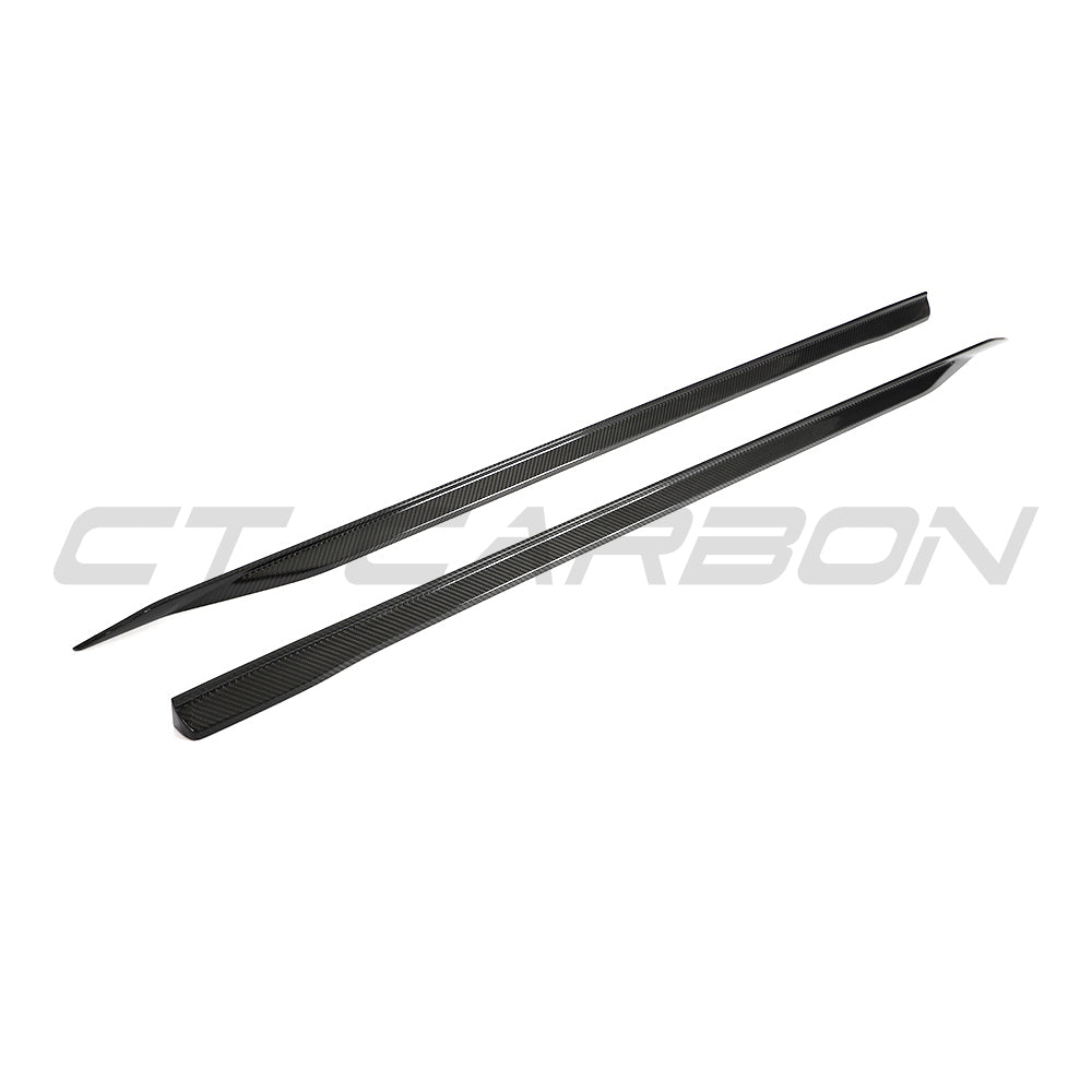 BMW 5 SERIES G60/G61 2024+ CARBON FIBRE SIDE SKIRTS-Side Skirts-CT CARBON-CT Carbon - High-quality carbon fiber and gloss black aerodynamic parts for premium sports and luxury vehicles.