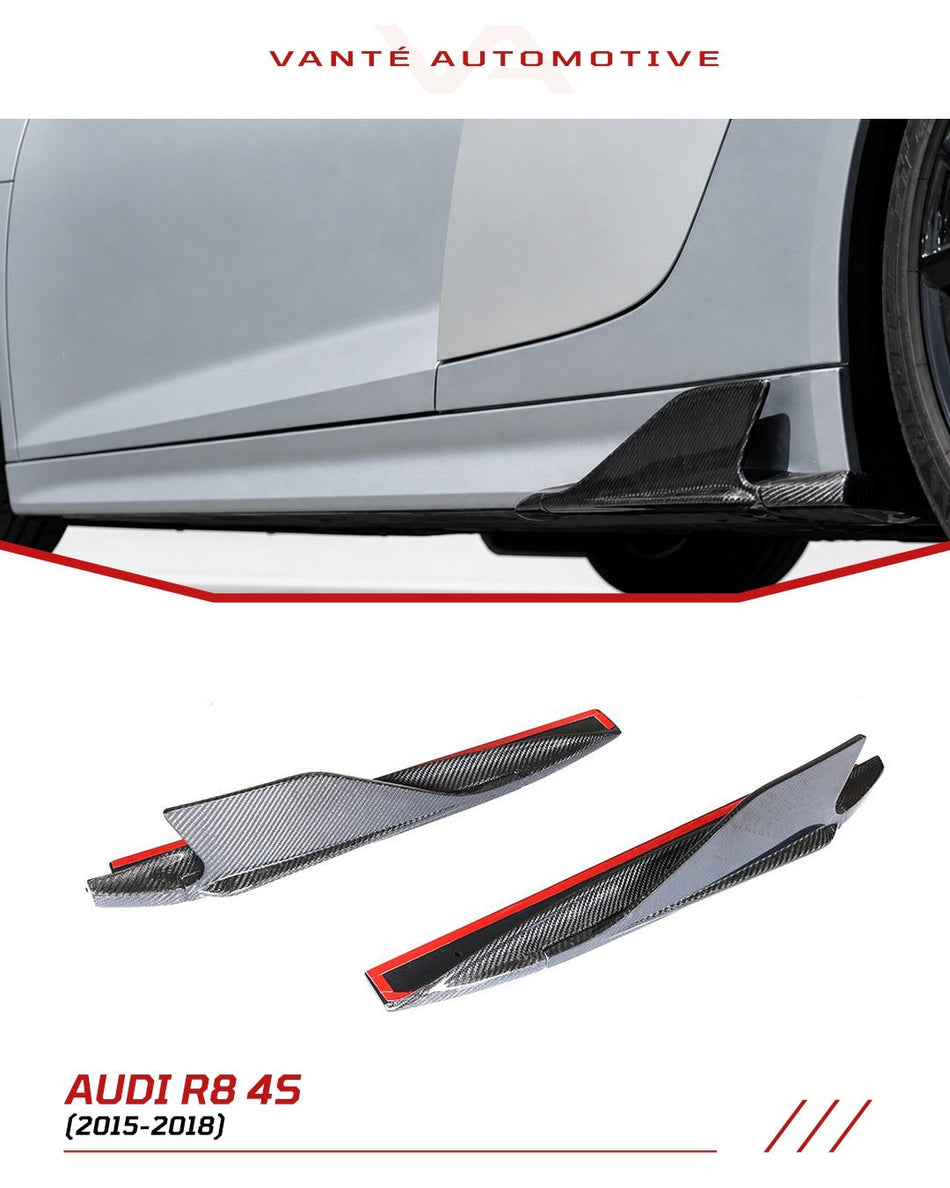 Audi R8 4S Carbon Fiber Side Bumper Fins Blades