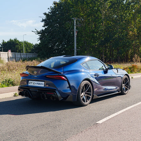 TOYOTA SUPRA 2019+ A90 FULL CARBON FIBRE KIT - V2-Kit-CT CARBON-CT Carbon - High-quality carbon fiber and gloss black aerodynamic parts for premium sports and luxury vehicles.