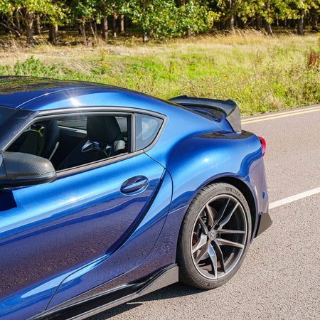 TOYOTA SUPRA 2019+ A90 FULL CARBON FIBRE KIT - V2-Kit-CT CARBON-CT Carbon - High-quality carbon fiber and gloss black aerodynamic parts for premium sports and luxury vehicles.