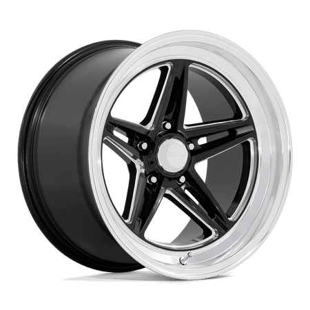 American Racing Vintage VN514 GROOVE 18x7 ET0 5x120.6 Gloss Black Milled w/ Diamond Cut Lip