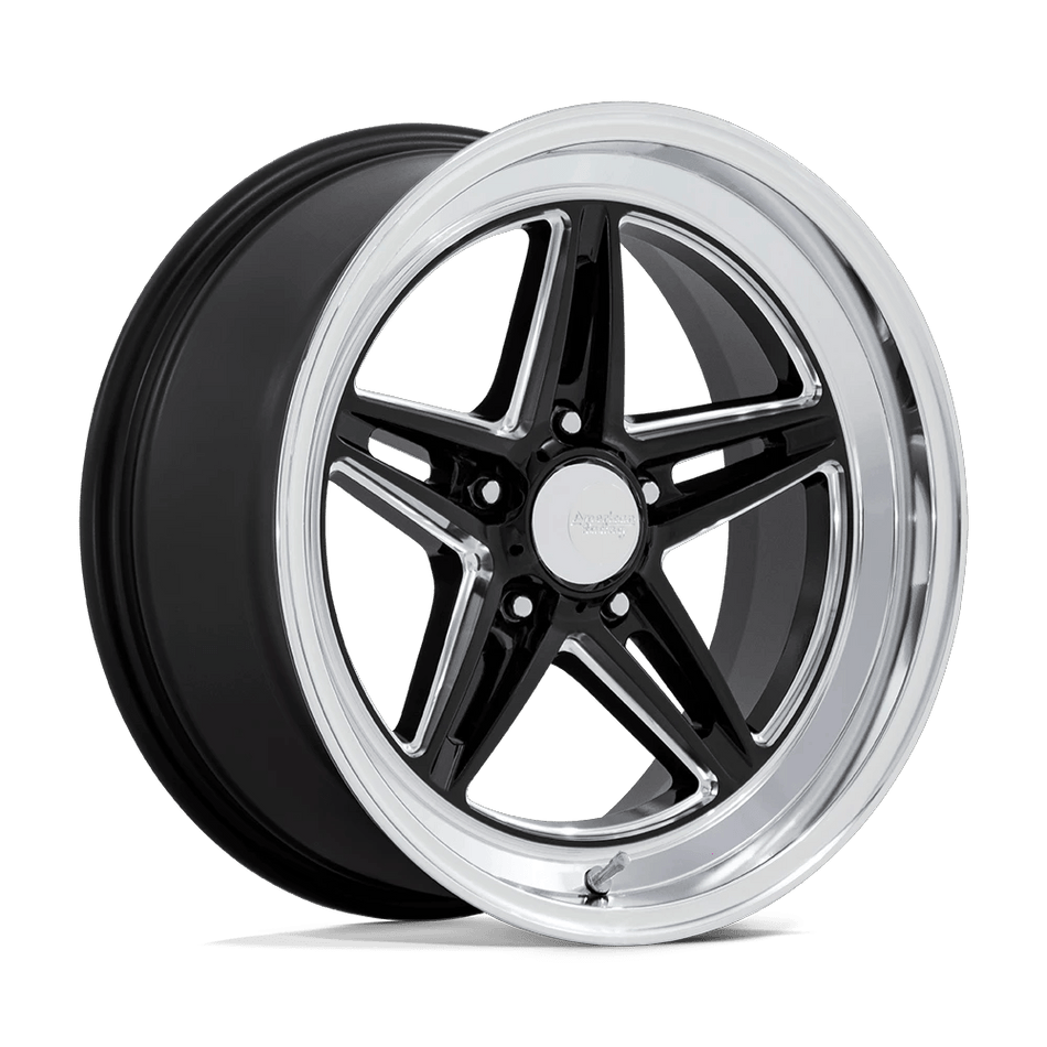 American Racing Vintage VN514 GROOVE 18x10 ET12 5x127 Gloss Black Milled w/ Diamond Cut Lip
