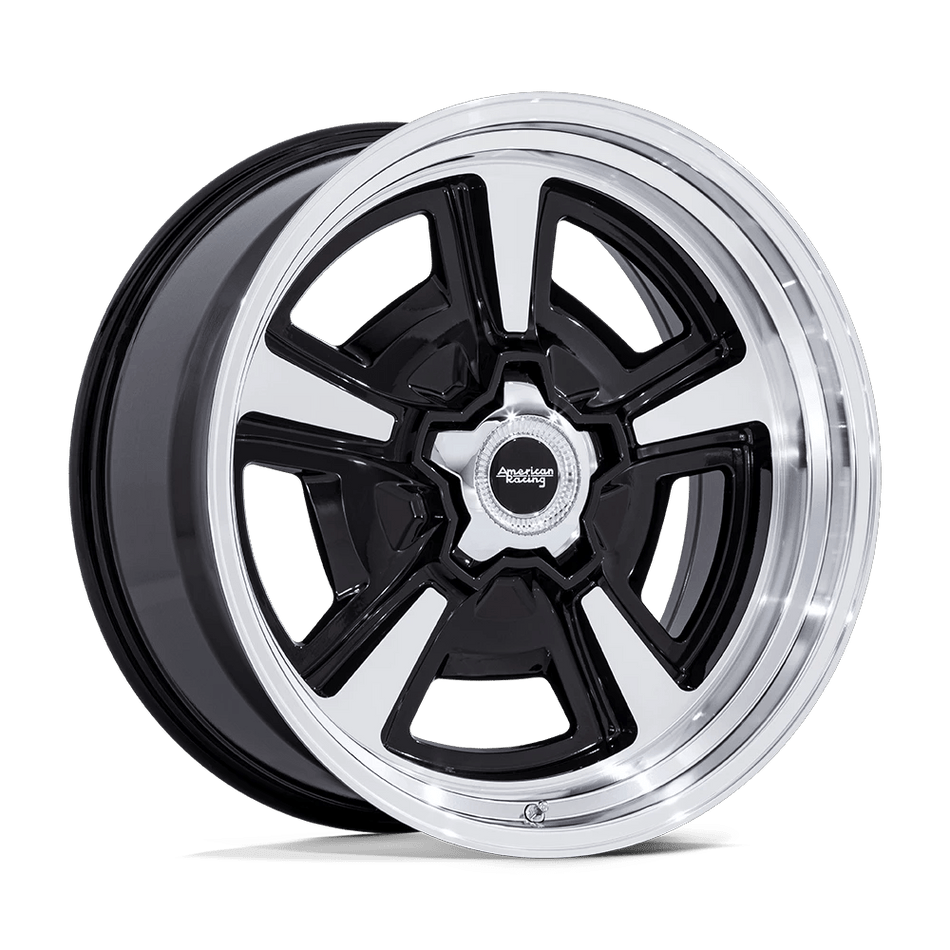 American Racing Vintage VN517 MARAUDER 22x9 ET6 5x120.6 Gloss Black Machined w/ Diamond Cut Lip