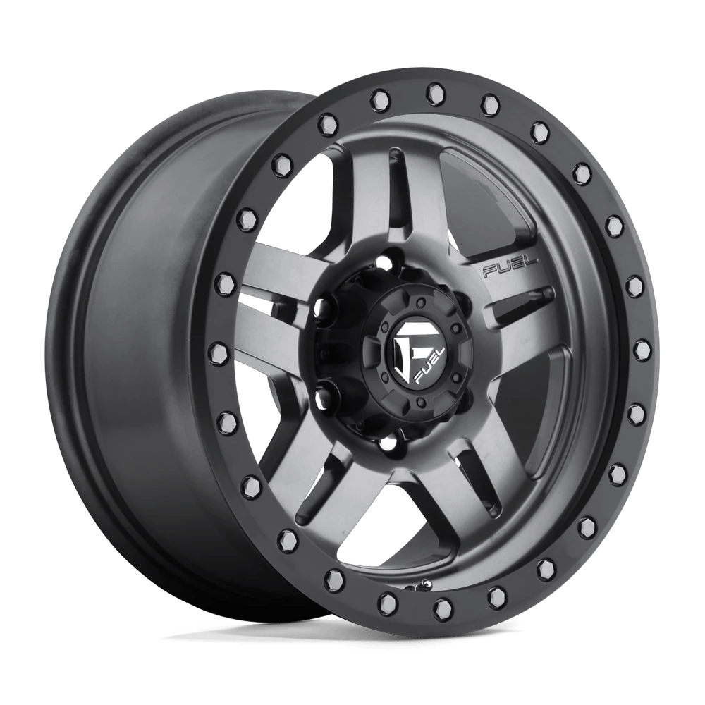 Fuel 1PC D558 ANZA 16x8 ET1 6x139.7 Matte Gunmetal Black Bead Ring