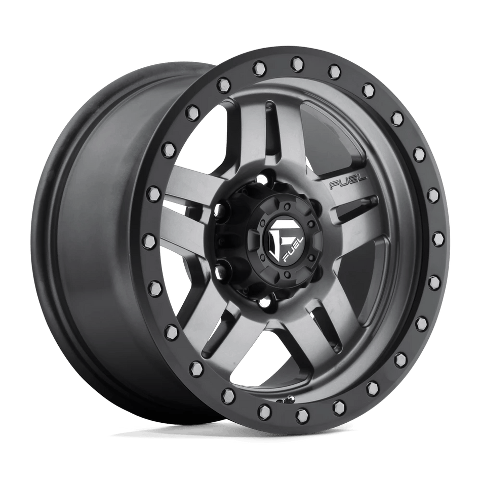 Fuel 1PC D558 ANZA 16x8 ET1 6x139.7 Matte Gunmetal Black Bead Ring