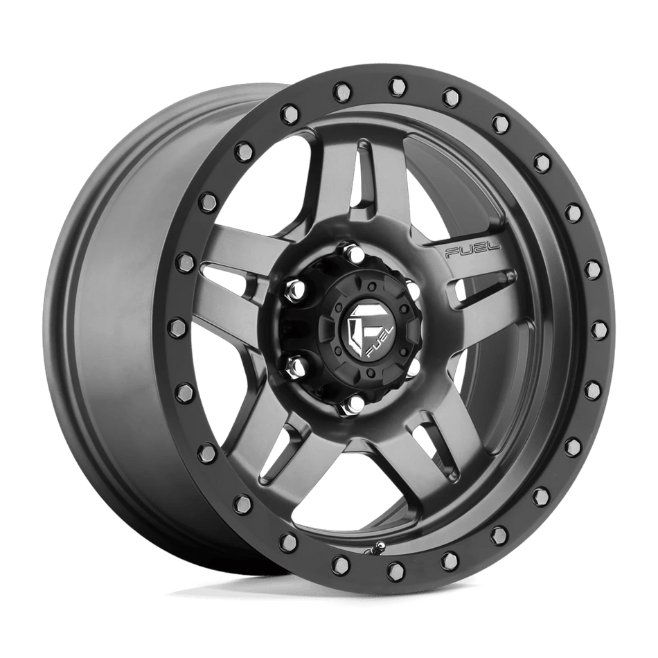 Fuel 1PC D558 ANZA 17x8.5 ET6 6x139.7 Matte Gunmetal Black Bead Ring