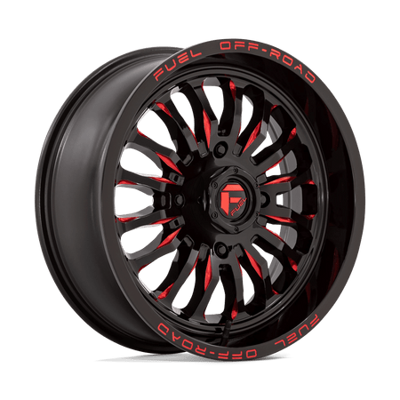 Fuel UTV D822 ARC UTV 18x7 ET13 4x137 Gloss Black Milled w/ Red Tint