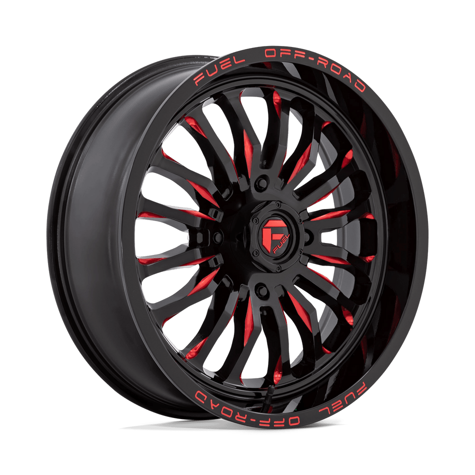 Fuel UTV D822 ARC UTV 20x7 ET13 4x156 Gloss Black Milled w/ Red Tint