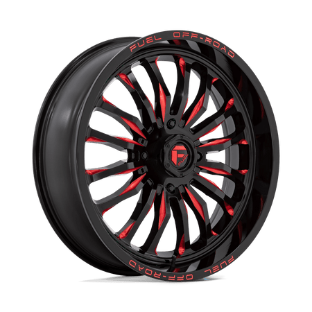 Fuel UTV D822 ARC UTV 22x7 ET13 4x137 Gloss Black Milled w/ Red Tint