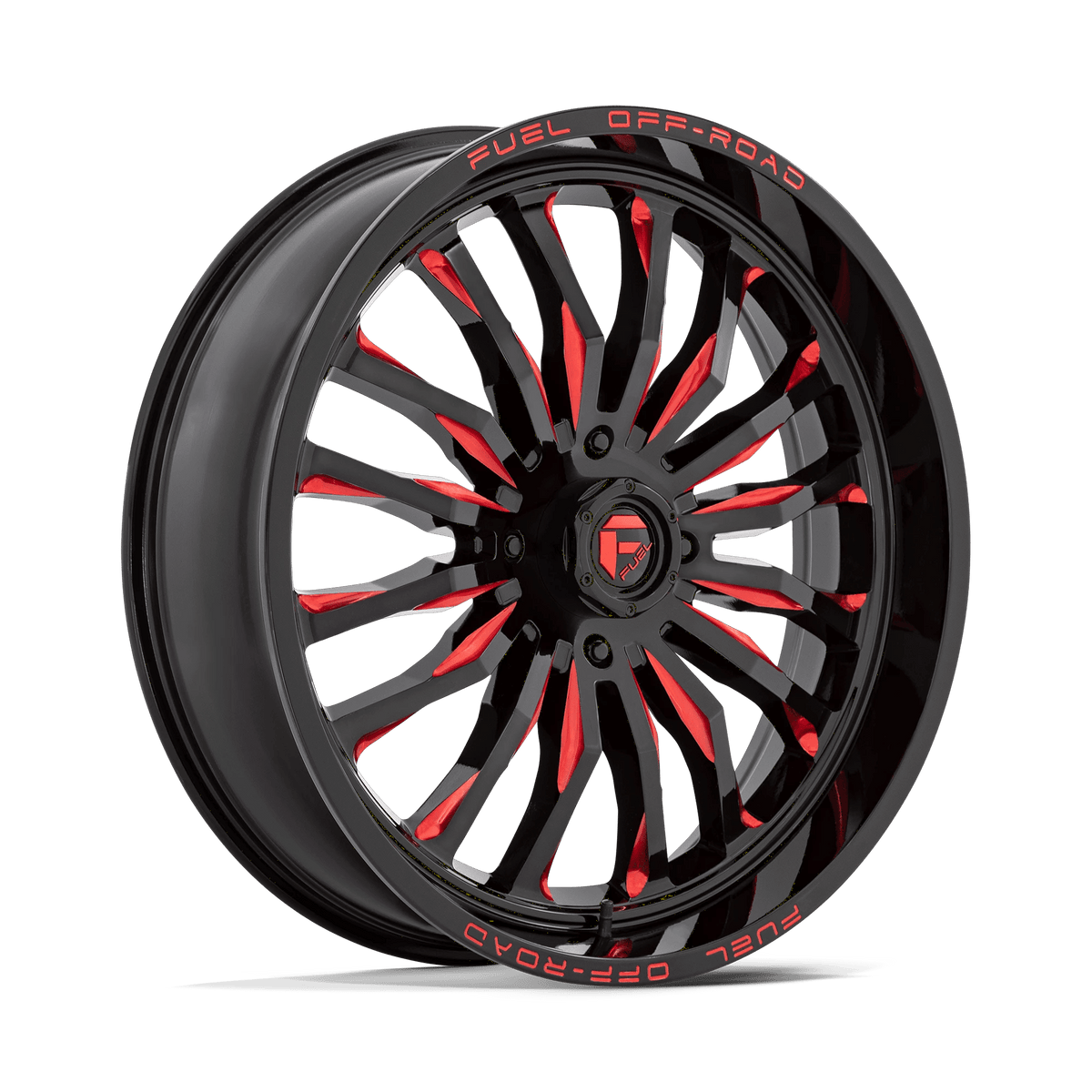 Fuel UTV D822 ARC UTV 24x7 ET13 4x137 Gloss Black Milled w/ Red Tint