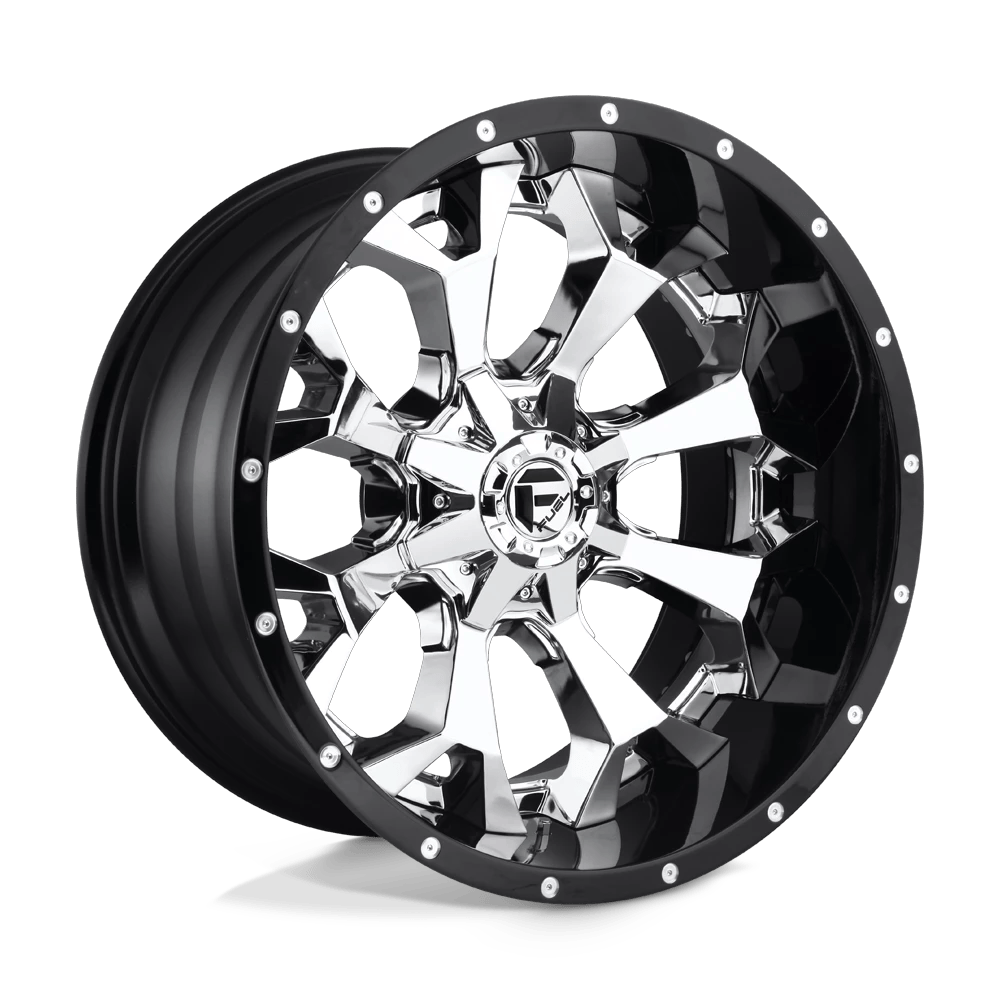 Fuel 2PC D246 ASSAULT 20x10 ET-18 8x170 Chrome w/ Gloss Black Lip