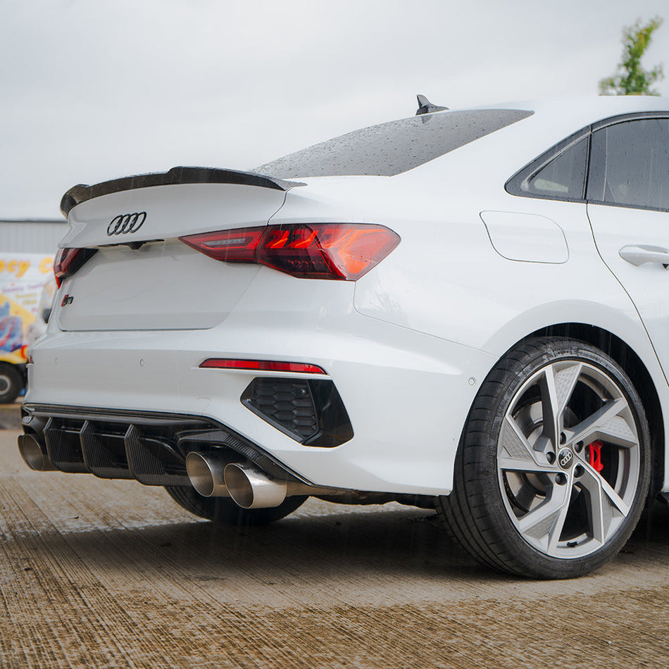 AUDI A3/S3/RS3 8Y 2022+ SALOON CARBON FIBRE SPOILER - CT DESIGN-Spoiler-CT CARBON-CT Carbon - High-quality carbon fiber and gloss black aerodynamic parts for premium sports and luxury vehicles.