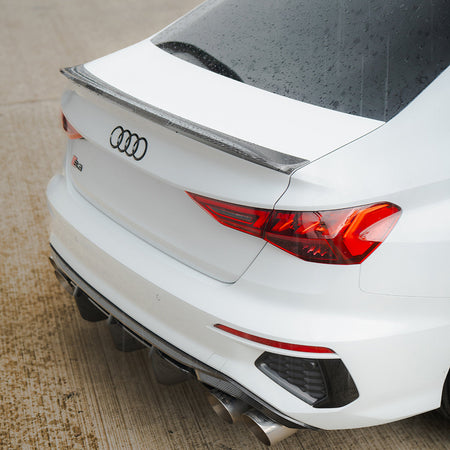 AUDI A3/S3/RS3 8Y 2022+ SALOON CARBON FIBRE SPOILER - CT DESIGN-Spoiler-CT CARBON-CT Carbon - High-quality carbon fiber and gloss black aerodynamic parts for premium sports and luxury vehicles.