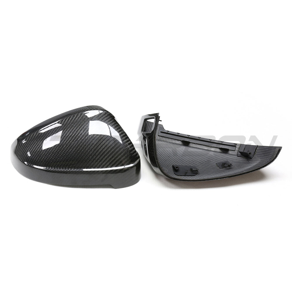 AUDI A4/S4/RS4/A5/S5/RS5 B9 2016-2025 PRE-PREG CARBON FIBRE MIRRORS - WITH LANE ASSIST-Accessories-CT CARBON-CT Carbon - High-quality carbon fiber and gloss black aerodynamic parts for premium sports and luxury vehicles.