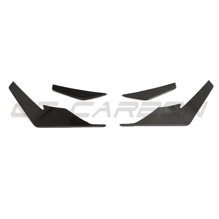 AUDI R8 V10 GEN 2.5 2020-2023 CARBON FIBRE FRONT CANARDS - V2-Spoiler-CT CARBON-CT Carbon - High-quality carbon fiber and gloss black aerodynamic parts for premium sports and luxury vehicles.
