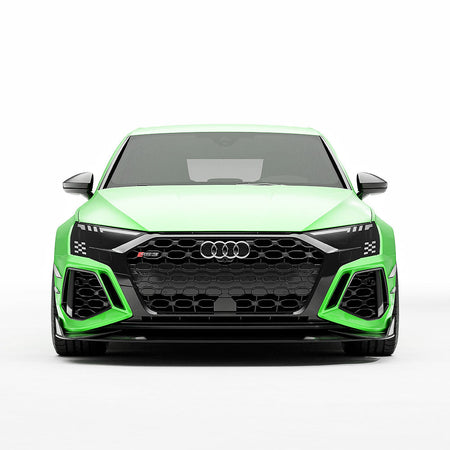 AUDI RS3 8Y 2022-2024 CARBON FIBRE FRONT BUMPER CANARDS - CT DESIGN-Accessories-CT CARBON-CT Carbon - High-quality carbon fiber and gloss black aerodynamic parts for premium sports and luxury vehicles.