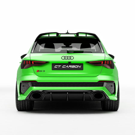 AUDI RS3 8Y 2022-2024 CARBON FIBRE REAR DIFFUSER V2 - CT DESIGN-Diffuser-CT CARBON-CT Carbon - High-quality carbon fiber and gloss black aerodynamic parts for premium sports and luxury vehicles.