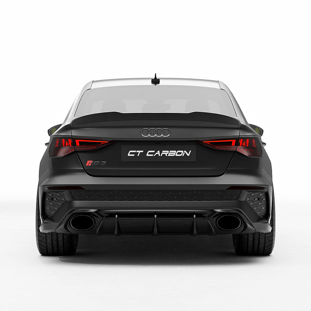AUDI RS3 8Y 2022-2024 CARBON FIBRE REAR DIFFUSER V2 - CT DESIGN-Diffuser-CT CARBON-CT Carbon - High-quality carbon fiber and gloss black aerodynamic parts for premium sports and luxury vehicles.
