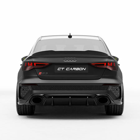 AUDI RS3 8Y 2022-2024 CARBON FIBRE REAR DIFFUSER V2 - CT DESIGN-Diffuser-CT CARBON-CT Carbon - High-quality carbon fiber and gloss black aerodynamic parts for premium sports and luxury vehicles.