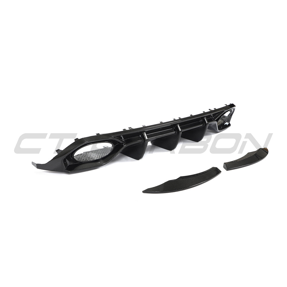 AUDI RS3 8Y 2022-2024 SPORTBACK CARBON FIBRE DIFFUSER - CT DESIGN-Diffuser-CT CARBON-CT Carbon - High-quality carbon fiber and gloss black aerodynamic parts for premium sports and luxury vehicles.