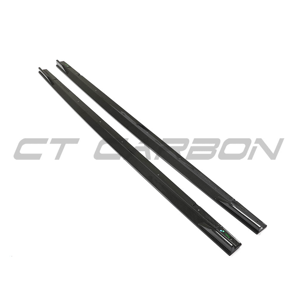 AUDI RS3 8Y 2022+ CARBON FIBRE SIDE SKIRTS - CT DESIGN-Side Skirts-CT CARBON-CT Carbon - High-quality carbon fiber and gloss black aerodynamic parts for premium sports and luxury vehicles.