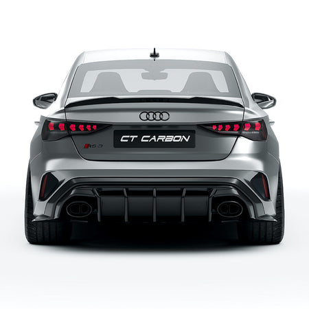AUDI RS3 8Y 2025+ FACELIFT SALOON FULL CARBON FIBRE KIT - CT DESIGN-Kit-CT CARBON-CT Carbon - High-quality carbon fiber and gloss black aerodynamic parts for premium sports and luxury vehicles.