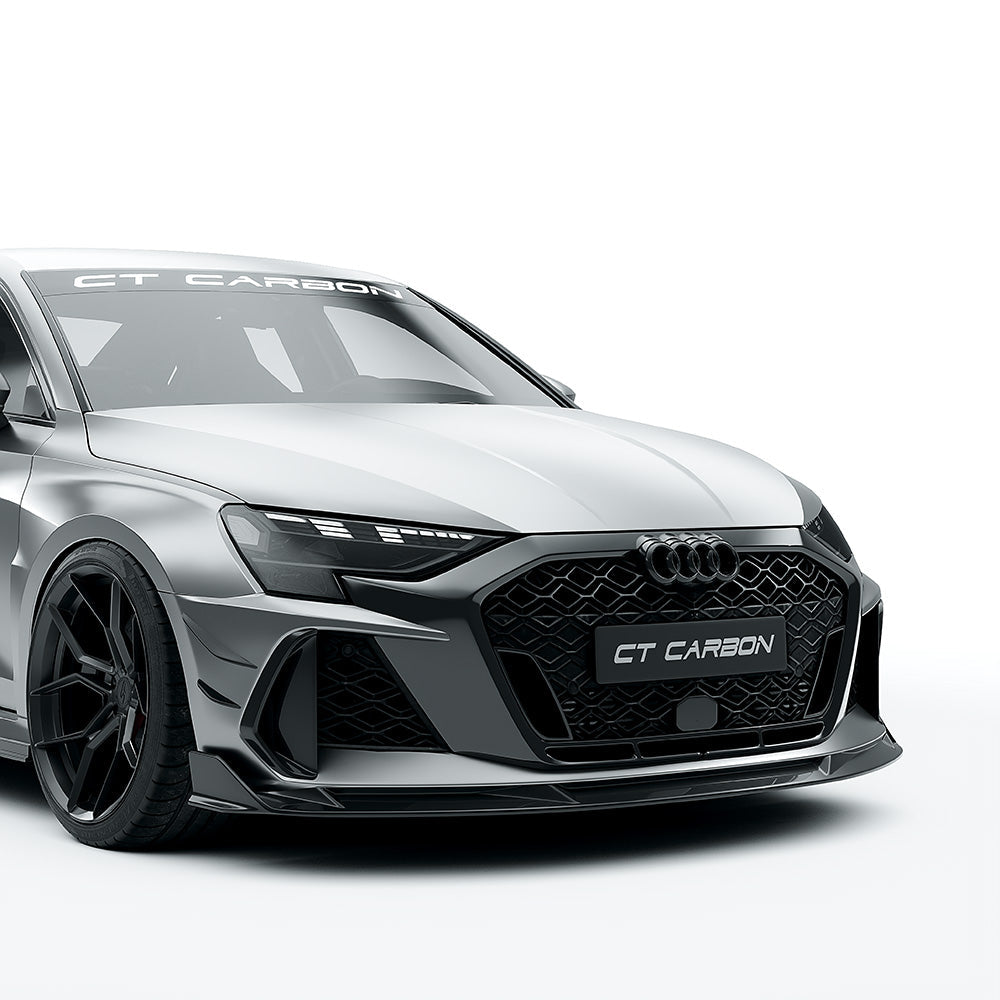AUDI RS3 8Y 2025+ FACELIFT SALOON FULL CARBON FIBRE KIT - CT DESIGN-Kit-CT CARBON-CT Carbon - High-quality carbon fiber and gloss black aerodynamic parts for premium sports and luxury vehicles.